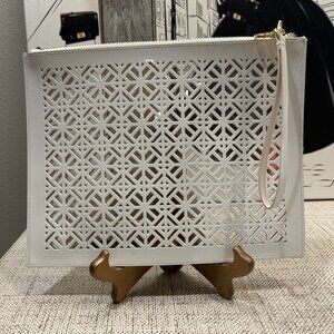 Tory Burch Large Laser-Cut Clutch/Wristlet